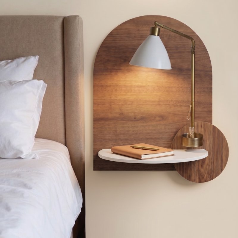 Chambre noyer lampe